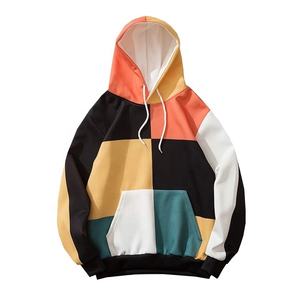 เสื้อฮู้ดผ้าฟลีซสำหรับผู้ชาย,เสื้อกันหนาวหลากสีแขนยาวลำลองสไตล์ฮิปฮอป - Product Image 4