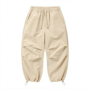 B2B Supplier Private Label Unisex Extra Baggy Cargo Sweatpants Taslan <b>Nylon</b> Adjustable Hem <b>Joggers</b> - Product Image 1