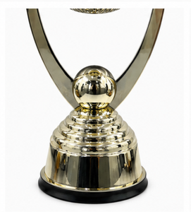 Golden Basketball <b>Trophy</b> <b>Cup</b> With Net Design Durable Metal Award For Sports Achievement Display - Product Image 3