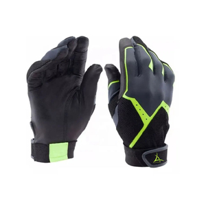 Gants de frappeur de baseball/softball en cuir personnalisés pour gauchers, durables, de haute qualité, légers, respirants, rembourrés, avec fermeture auto-agrippante - Product Image 1