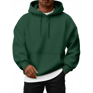 High Quality 350gsm Heavyweight Fleece Polyester/Cotton Winter Blank Hoodie Custom Pullover <b>Stand</b> Collar Breathable Men - Product Image 6