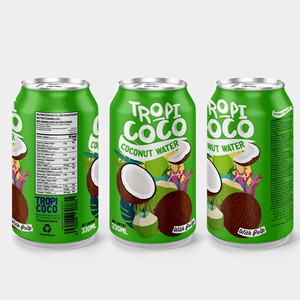 Bebida Concentrada de Agua de Coco 100% con Sabor a Frutas Tropicales Sin Azúcar en Lata de 330 ml, Marca Tan Do, 18 Meses de Duración, Halal - Product Image 1