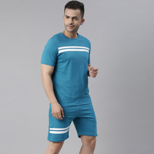 ชุดเซ็ตฤดูร้อนสำหรับผู้ชาย เสื้อยืดและกางเกงขาสั้น ผ้าฝ้าย 100% เนื้อนุ่ม น้ำหนักเบา ระบายอากาศได้ดี เหมาะสำหรับใส่ลำลอง ออกกำลังกาย หรือใส่เที่ยวเล่น  รับผลิตแบบ OEM และรับผลิตแบรนด์ส่วนตัว - Product Image 6