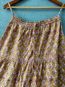 Ethnic Women's Long Maxi <b>Skirt</b> Indian Cotton Summer Dress Casual Print <b>Elastic</b> Waistline Breathable Sustainable-Made Nonwoven - Product Image 3