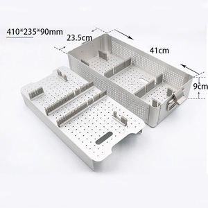 Large Stainless Steel Sterilization <b>Box</b> | Medical Autoclavable Instrument Container with Perforated Lid - Product Image 1
