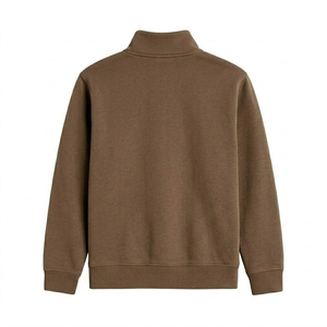 Sweat-shirt personnalisé pour homme à col ras du cou et fermeture éclair courte, 100 % coton molletonné respirant, pull décontracté streetwear printemps, service OEM ODM - Product Image 3