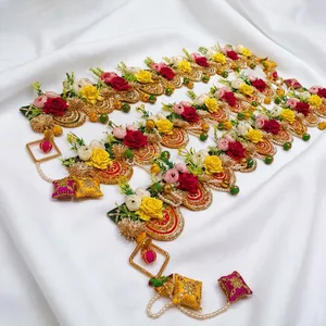 Colorful Floral Bandhanwar Toran Wall Hanging with <b>Beads</b> for Festival Wedding Pooja and Home Entrance Decor - Product Image 5