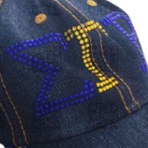 หมวกแก๊ปยีนส์ปักตัวอักษร Sigma Gamma Rho ประดับคริสตัล สีน้ำเงิน สำหรับผู้หญิง หมวกเบสบอลชมรมนักศึกษา ประดับตัวอักษรกรีกวิบวับ - Product Image 3