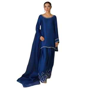 Salwar Kameez de 3 Piezas con Estampado Digital Personalizado de la Mejor Calidad, Nuevo Vestido Pakistaní Indio de Moda para Damas, OEM Natural - Product Image 1