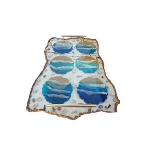 Plateau de service rectangulaire en résine époxy de haute qualité, plateau de nourriture moderne personnalisé bon prix plateau de service décoratif - Product Image 4