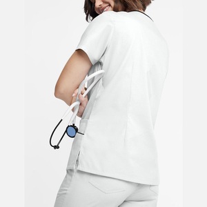 Vente en gros de blouses médicales pour femmes, ensemble de blouses de haute qualité en spandex/polyester, vêtements de travail confortables pour infirmières et médecins d'hôpital - Product Image 2