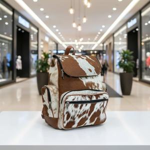 Sac à dos multifonctionnel en cuir véritable fait main, style vintage, pour ordinateur portable, école, voyage, avec fermeture éclair, motif lettre, portable, 20-35L - Product Image 1