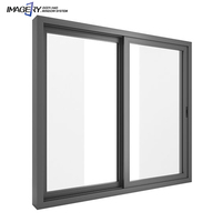 Fenêtre en Aluminium Incassable Coulissante Standard, Fenêtre Coulissante Réglable en Aluminium avec Double Vitrage Trempé