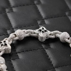 925 Sterling Silver Moissanite <b>Chain</b> Link Bracelet <b>Iced</b> <b>Out</b> Round Brilliant Cut Unisex Hip Hop Jewelry Gift - Product Image 5