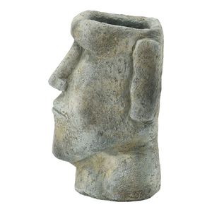 Easter Island Cement Planter 5x5.5x9" for <b>Flower</b> <b>Displays</b> - Product Image 4