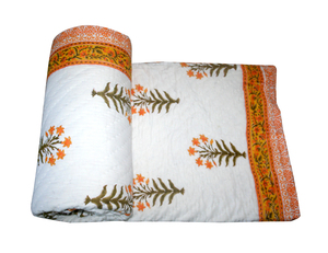 Handmade 100% Cotton Kantha <b>Quilt</b> <b>Indian</b> Rajai Duvet Blanket Queen Size Eco-Friendly Disposable Fluffy Soft All-Season Comforter - Product Image 3