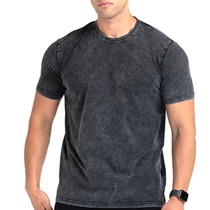 Camiseta Personalizada para Hombre, Corte Regular, 100% Algodón, Lavado Ácido, Transpirable, 220g, Manga Corta, Lisa, Estilo Urbano, Tallas Grandes, HM SPORTS - Product Image 5