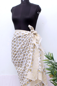 ผ้าซิ่นลายดอกไม้สีเหลือง ผ้าคลุมชายหาด ผ้าพันคอพารีโอ น้ำหนักเบา ผ้าคลุมฤดูร้อน ผ้าคลุมไหล่สำหรับผู้หญิง สำหรับเดินทาง ท่องเที่ยว รีสอร์ท สไตล์โบโฮ - Product Image 4