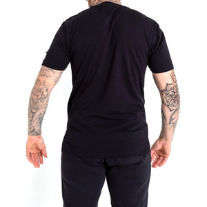 Conjunto de verano para hombre, informal, transpirable, con camiseta de manga corta y pantalones cortos, conjunto sólido de dos piezas, ropa de hombre, de algodón transpirable. - Product Image 4