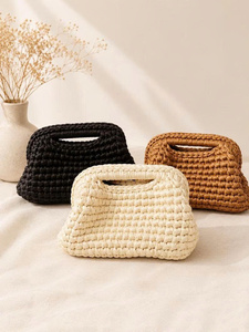 Bolso de Mano Tejido a Crochet, Estilo de Hilo, para el Día de San Valentín, Ligero, con Correa Cruzada, Cadenas, Algodón, Estilo Boho, para la Playa o Vacaciones - Product Image 5