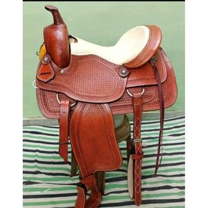 Selle de cheval en cuir véritable à prix abordable pour la course, articles équestres, accessoires pour chevaux européens, export, fabriqué en Inde - Product Image 4