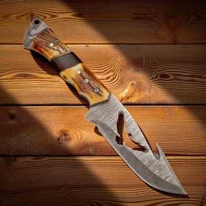 Couteau utilitaire à pointe tombante, lame en acier au carbone de 0,5 mm d'épaisseur, manche en bois, bord droit non réglable, qualité DIY, OEM - Product Image 6
