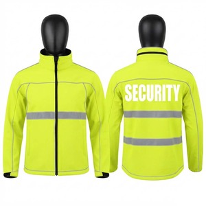 Chaqueta de Trabajo de Cuero de Alta Visibilidad para Hombre, 300 GSM, Poliéster, Cinta Reflectante de Seguridad, Logotipo Personalizado en Relieve, con Capucha, para Invierno - Product Image 1