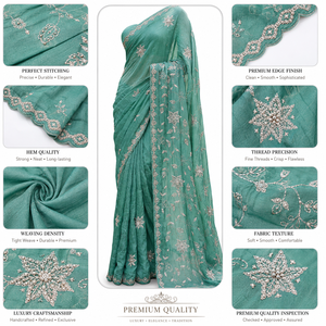 Sari de Seda Moonga Morado de CHOHAN TEXTILE, Largo hasta el Suelo, Sin Arrugas, de Secado Rápido, con Protección Solar, Borde Dorado Zari, Estilo Vintage para Bodas y Fiestas - Product Image 4