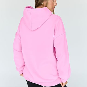 Sweat à capuche en molleton pour femme, personnalisé, de haute qualité, coupe oversize, style streetwear, avec logo brodé, en coton épais, décontracté - Product Image 2