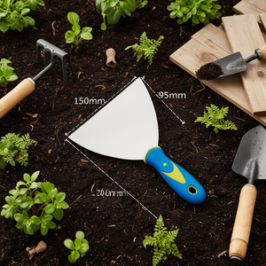 Épade à mastic en acier de 6 pouces avec manche bleu-noir, outil à main de jardin - Product Image 2