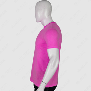 Camiseta personalizada OEM de fábrica, corte ajustado, manga corta, 95% algodón, 5% elastano, lisa, extragrande, de verano, para hombre. - Product Image 3