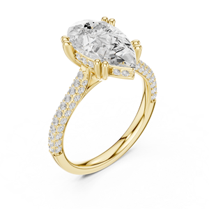 Anillo de Oro de 14K con Diamante Cultivado en Laboratorio de Corte Pera de 4 CT, Certificado IGI, VS1, Color E, para Boda, Compromiso o Aniversario - Product Image 3