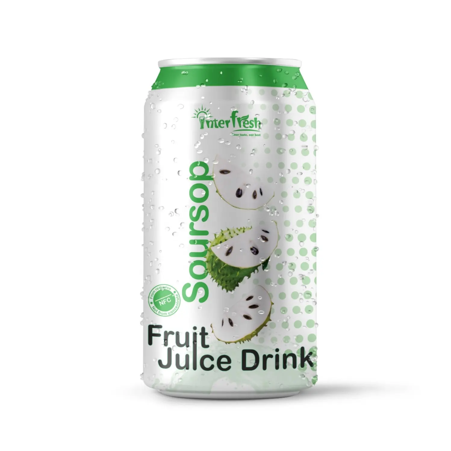 缶アルミニウムOEMカスタマイズラベルのInterfresh Juice Soursop Flavour320mlからのトロピカルナチュラルジュース