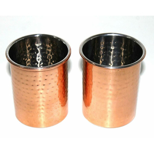 Verre à eau en cuivre pur au design admirable pour la cuisine, le bar, le whisky, le vin – Verre en cuivre à vendre - Product Image 5