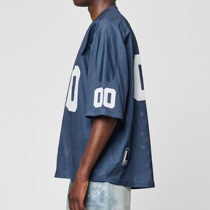 Custom Printed Men's V Neck Polyester Mesh Summer <b>T</b>-<b>Shirts</b> Retro Soccer Football Jersey Streetwear Style Oversized Vintage Short - Product Image 4