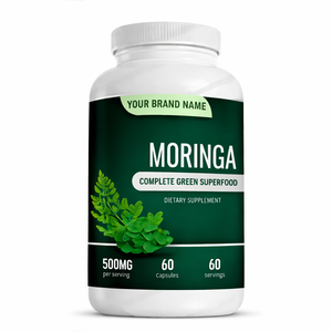 Cápsulas de Moringa Orgánica OEM ODM, Superalimento Verde, Extracto Herbal, Suplemento Dietético, Proveedor de Marca Privada - Product Image 1