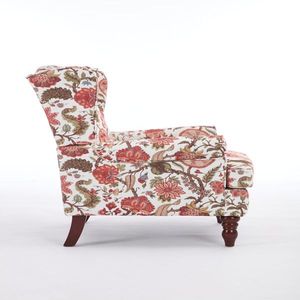 Fauteuil d'appoint au design floral moderne avec pieds en bois rétro, confortable et rembourré, pour salon ou chambre à coucher - Product Image 5