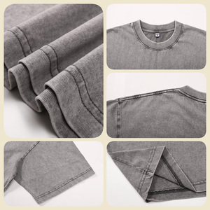 Oversized Acid Wash T-shirt Custom Printing Logo 100% Cotton Heavy <b>Weight</b> 200 Gsm Soft Cotton Cheap Men Acid Wash T-shirt - Product Image 4