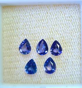 Zafiro Azul Violeta Natural, Corte en Forma de Pera, Gema Suelta, Extraído de la Tierra, Piedra de Joyería de Alta Calidad, Venta al Por Mayor - Product Image 3