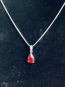 Collar de cadena de serpiente con granate, bisel de plata alemana, regalo de aniversario o boda cristiana, alta calidad, venta al por mayor - Product Image 3