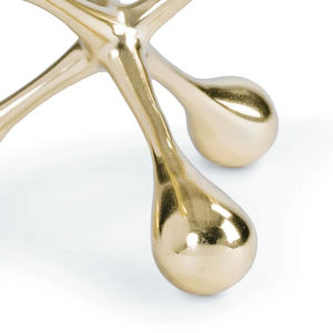 Sculpture moderne en métal argenté, objet décoratif d'art contemporain pour la maison, le bureau ou la table, figurine en métal. - Product Image 3