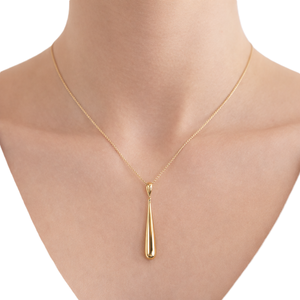 สร้อยคอจี้รูปหยดน้ำมินิมอล ดีไซน์ยาวประดับจี้รูปไม้เบสบอลทองคำแท้ 14K 18K หรูหรา เหมาะสำหรับเป็นของขวัญในโอกาสหมั้นและงานแต่งงาน - Product Image 6