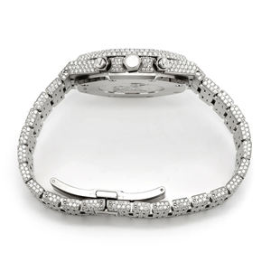 Iced Out Moissanite <b>Watch</b> VVS Diamond Hip Hop Luxury Style Stainless Steel <b>Quartz</b> <b>Men</b> 20mm Band Glass Dial - Product Image 4