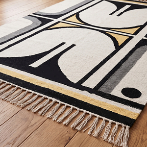 Modern NYKO MART Bohemian Geometric Pattern Eco-Friendly Cotton <b>Washable</b> Flat Weave <b>Rugs</b> for Living Room Bedroom Garden - Product Image 5