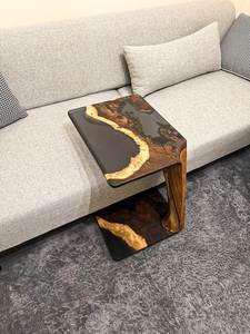 Natural Wood <b>Resin</b> Side <b>Table</b> Premium <b>Epoxy</b> Design End <b>Table</b> Handmade Decorative Display for Modern Homes - Product Image 5