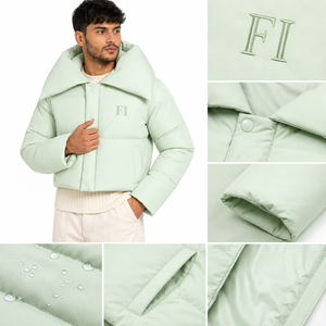 Cropped Puffer Men's <b>Jackets</b> Wholesale Quilted Padded Winter Outerwear Custom OEM Manufacturer Bulk Supply Casual Fashion <b>Jacket</b> - Product Image 5