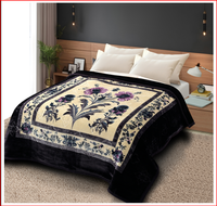 MITTAL TEXTILE Superweiche Raschel-Decke 100% Polyester Blumenmuster Plüsch-Jacquard Anti-Pilling Beheizt Kingsize Winter