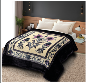 Couverture Raschel MITTAL TEXTILE 100% Polyester à Motif Floral, Jacquard Peluche Anti-Boulochage, Chauffante pour Hiver, Maison/Voyage/Camping - Product Image 2