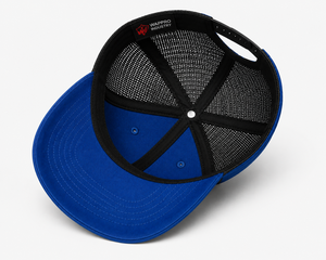Casquette Trucker Unisexe Bleue en Maille Réglable à 6 Panneaux avec Logo en Caoutchouc en Relief sur le Panneau Avant – Style Décontracté Printemps-Été - Product Image 5