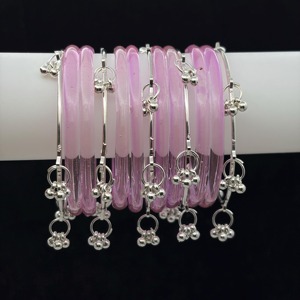 Trendy Silver Plated Jelly Glass Elegant Fashion Bangles Women Stylish Stackable Eco-Friendly <b>Wedding</b> Wrist <b>Accessories</b> Daily - Product Image 1